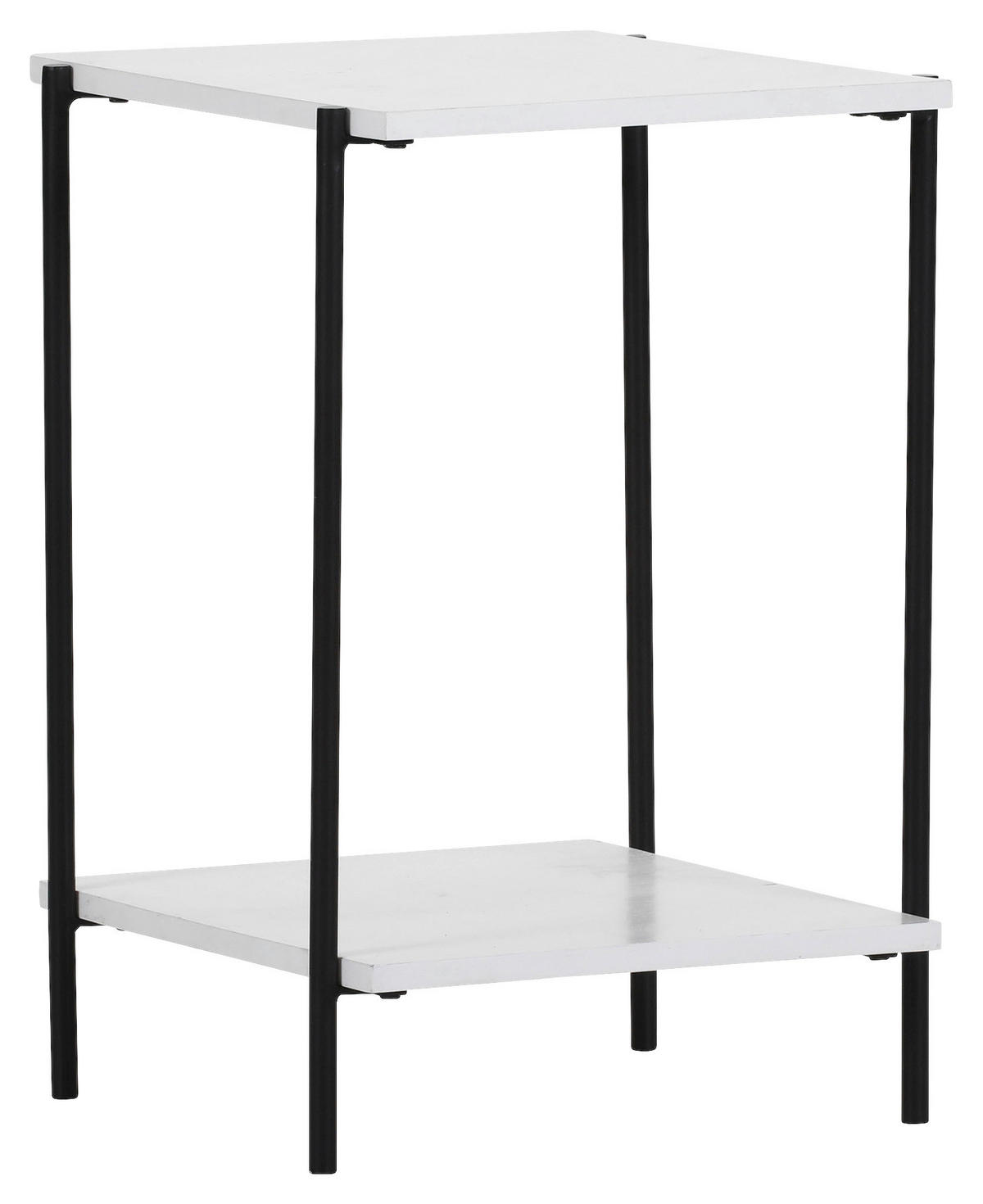 BEISTELLTISCH 40/40/60 cm Eiche furniert Schwarz, Weiß quadratisch  - Schwarz/Weiß, Design, Holz/Holzwerkstoff (40/40/60cm) - Landscape