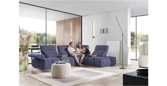 ECKSOFA in Struktur Violett 313/233 cm - Violett/Schwarz, Design, Kunststoff/Textil (313/233cm) - Emilio Belluti