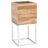 HOCHBEET Mini garden  - Edelstahlfarben/Teakfarben, MODERN, Holz/Metall (25/53/25cm) - Jan Kurtz