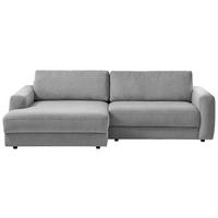 ECKSOFA in Cord Dunkelgrau  - Dunkelgrau/Schwarz, Modern, Textil (176/250cm) - Trendmanufaktur
