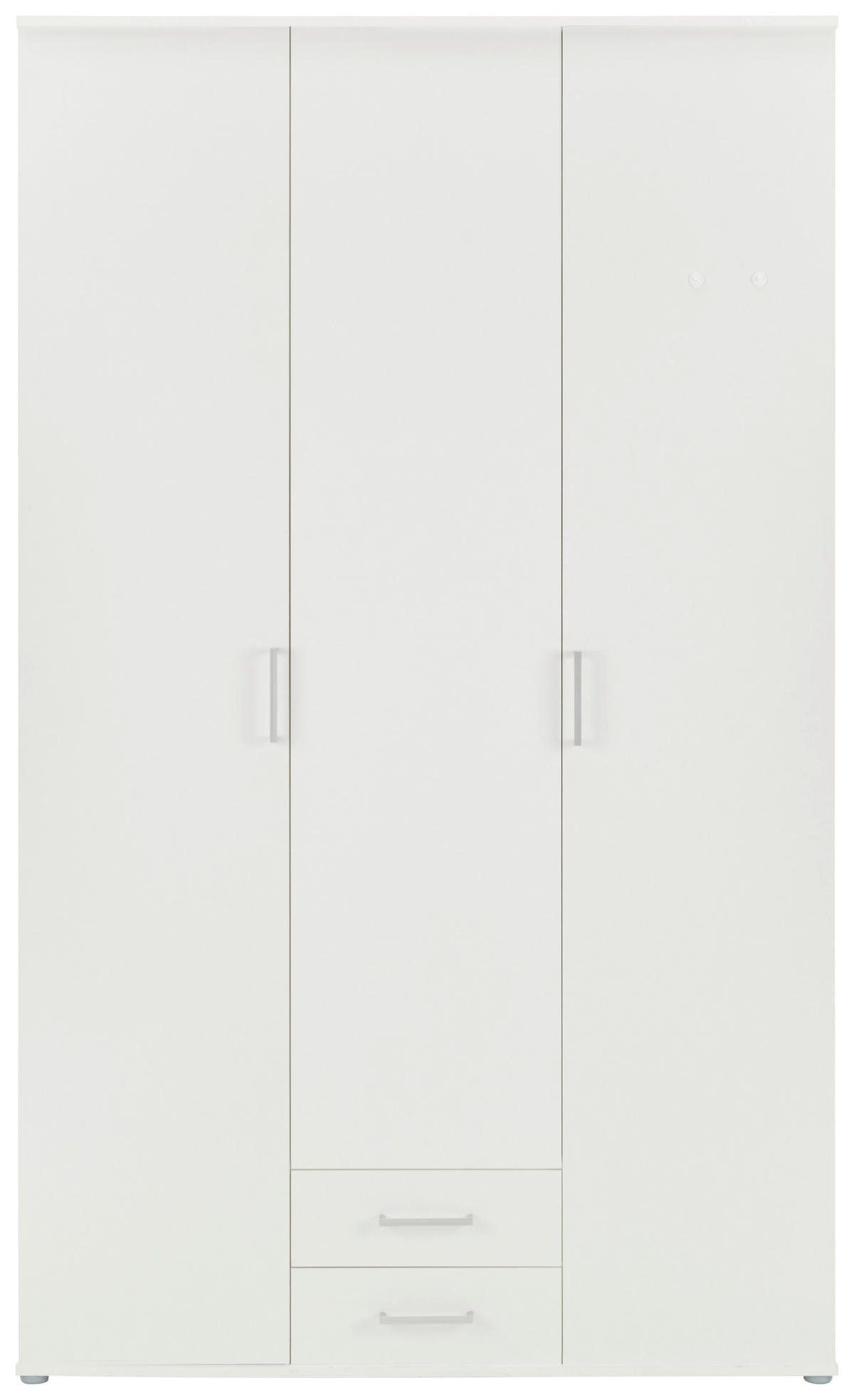 OMARA S KLASIČNIMI VRATI, bela  - bela/barve aluminija, Konvencionalno, umetna masa/leseni material (120/196/54cm) - Carryhome