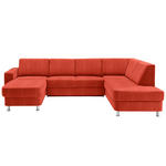 WOHNLANDSCHAFT Orange Chenille  - Chromfarben/Orange, Design, Kunststoff/Textil (165/301/198cm) - Xora