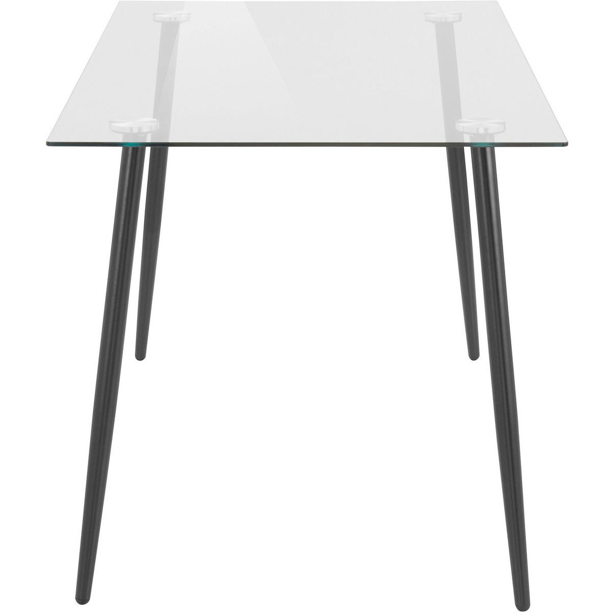 ESSTISCH in Metall, Glas  - Transparent/Schwarz, Design, Glas/Metall (140/75/80cm) - MID.YOU