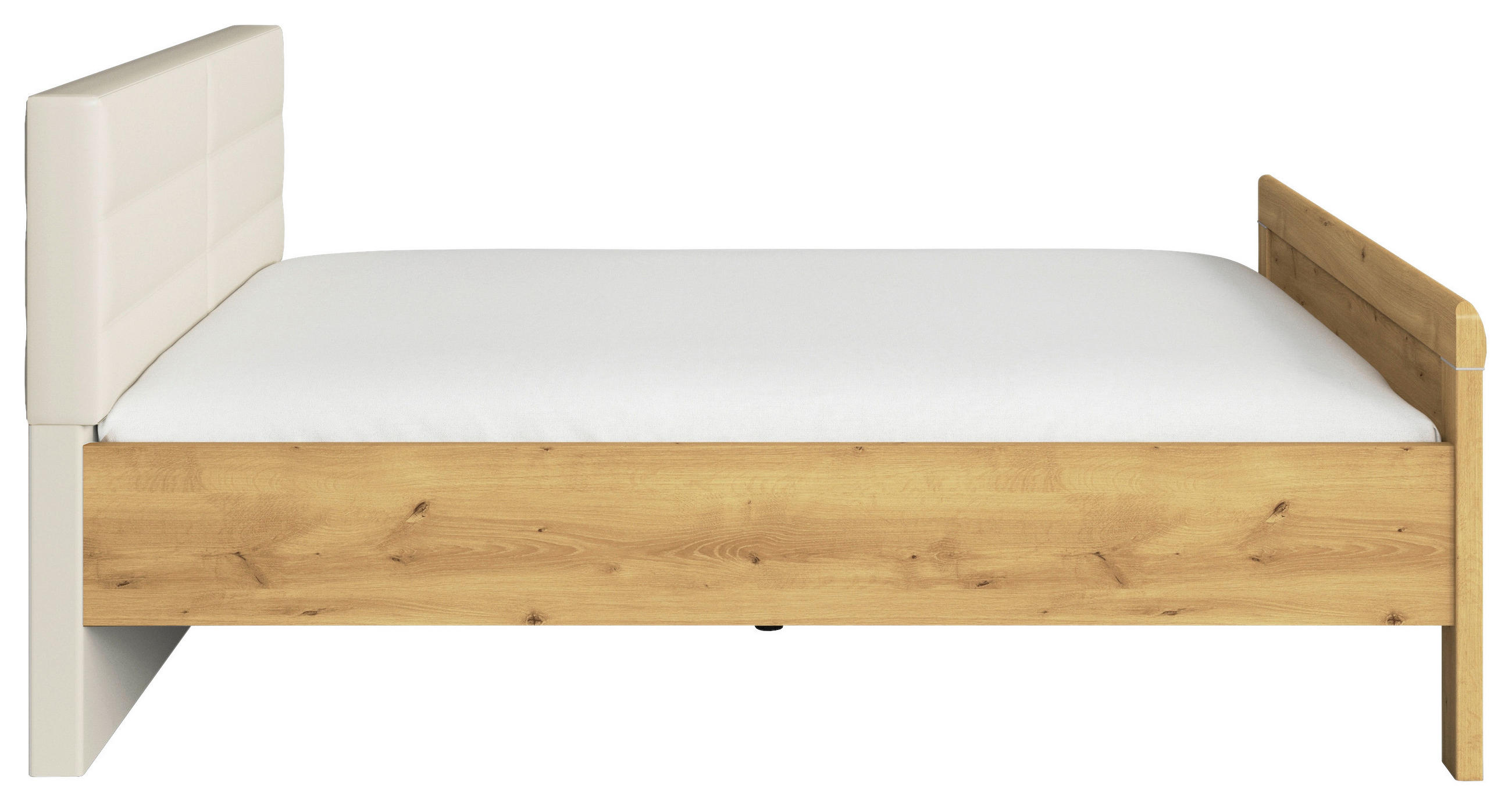 BETT 140/200 cm  in Eichefarben, Champagner  - Champagner/Eichefarben, Design (140/200cm) - Novel