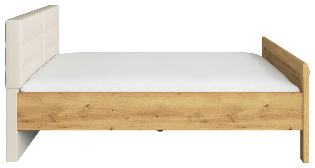 BETT 140/200 cm  in Eichefarben, Champagner  - Champagner/Eichefarben, Design (140/200cm) - Novel