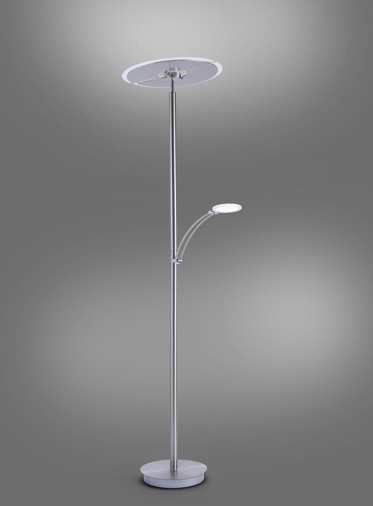 LED-STEHLEUCHTE 68/45,5/200,3 cm    - Silberfarben, Basics, Metall (68/45,5/200,3cm) - Paul Neuhaus