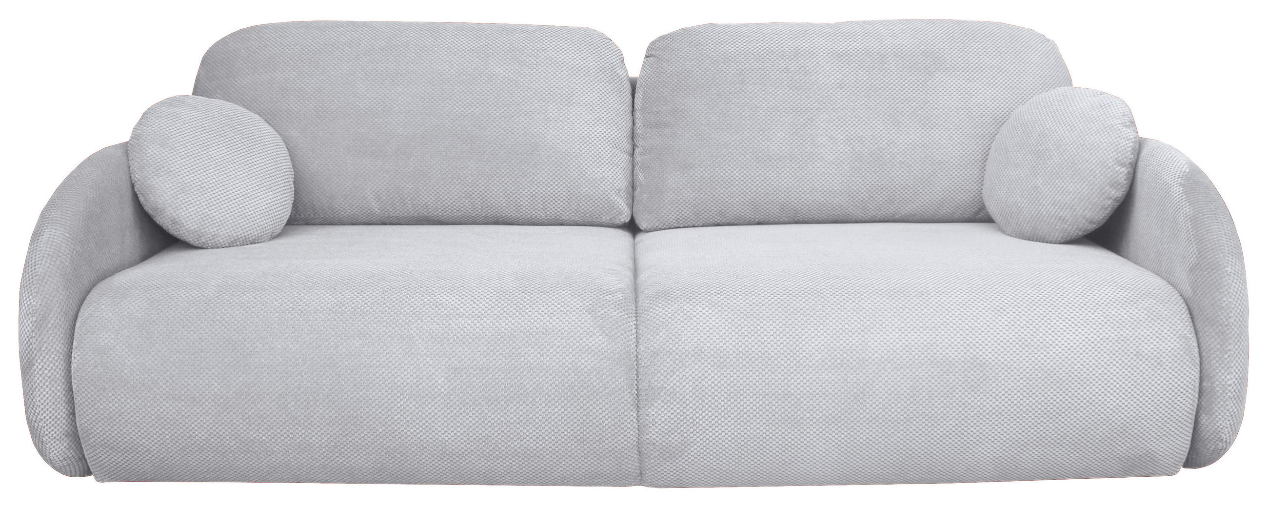 SCHLAFSOFA Chenille Hellgrau  - Hellgrau/Schwarz, KONVENTIONELL, Kunststoff/Textil (222/90/100cm) - Carryhome