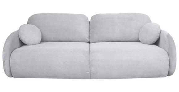 SCHLAFSOFA mit Liegefunktion, Schlafen auf Sitzhöhe, Rücken echt Chenille Hellgrau - Hellgrau/Schwarz, KONVENTIONELL, Kunststoff/Textil (222/90/100cm) - Carryhome