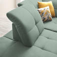 ECKSOFA in Chenille Mintgrün  240/308 cm  - Schwarz/Mintgrün, Design, Textil/Metall (240/308cm) - Xora