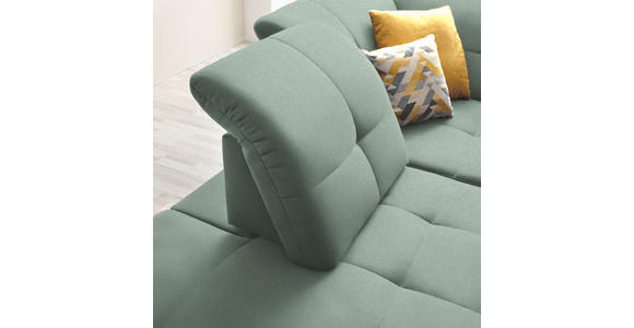 ECKSOFA in Chenille Mintgrün 240/308 cm - Schwarz/Mintgrün, Design, Textil/Metall (240/308cm) - Xora