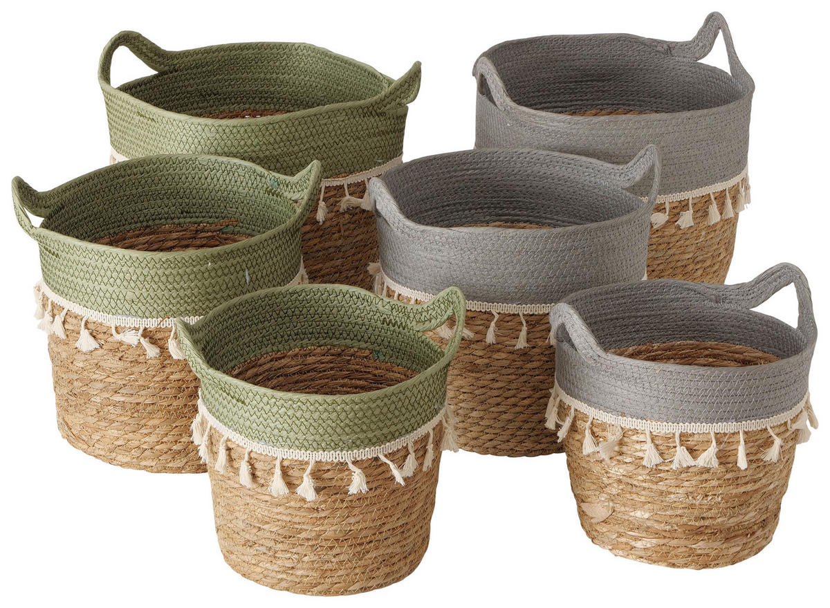KORGSET - grön/grå, Basics, naturmaterial (30/31cm)