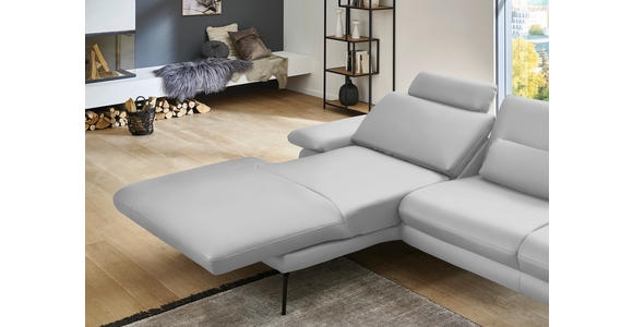 ECKSOFA in Echtleder Weiß 180/310 cm - Schwarz/Weiß, Design, Leder/Metall (180/310cm) - Dieter Knoll