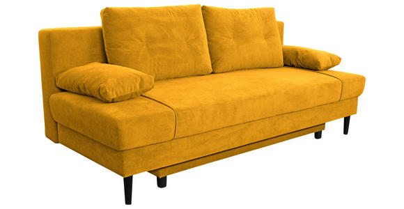 SCHLAFSOFA Webstoff Gelb - Gelb/Schwarz, KONVENTIONELL, Holz/Kunststoff (199/88/88cm) - Carryhome