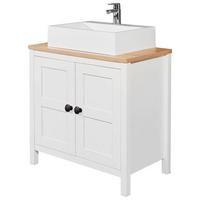 MASCĂ PENTRU LAVOAR 80/79/47 cm  - alb/stejar San Remo, Romantik / Landhaus, plastic/material pe bază de lemn (80/79/47cm) - Xora