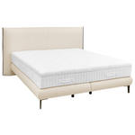 BOXSPRINGBETT 180/200 cm,  in Creme, Matratze, gepolstertes Kopfteil, H2 + H3 = mittel + fest  - Creme/Schwarz, Design, Textil/Metall (180/200cm) - Dieter Knoll