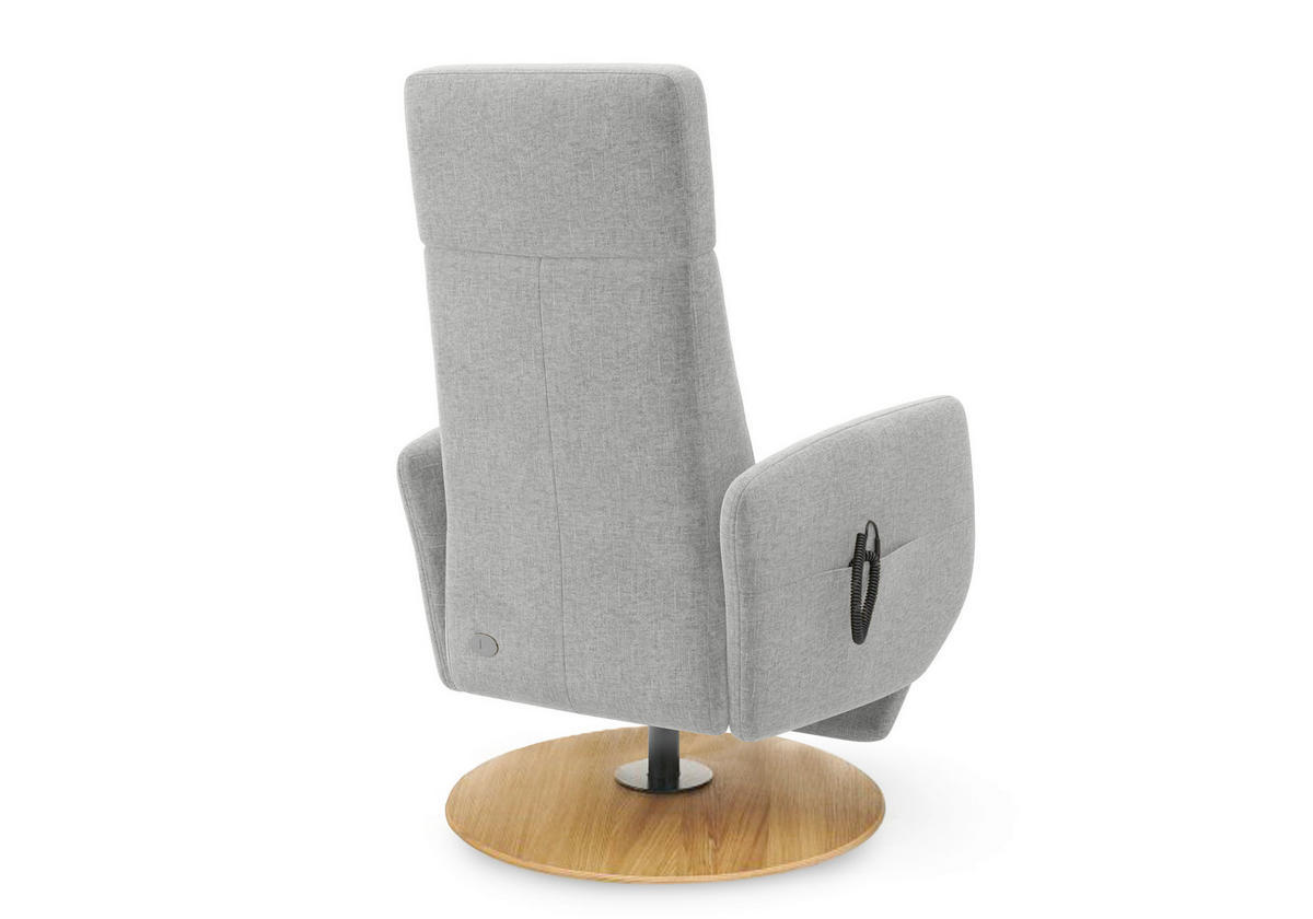 RELAXSESSEL Flachgewebe Aufstehhilfe    - Eichefarben/Hellgrau, KONVENTIONELL, Holz/Textil (71/110/82cm) - Sit & More