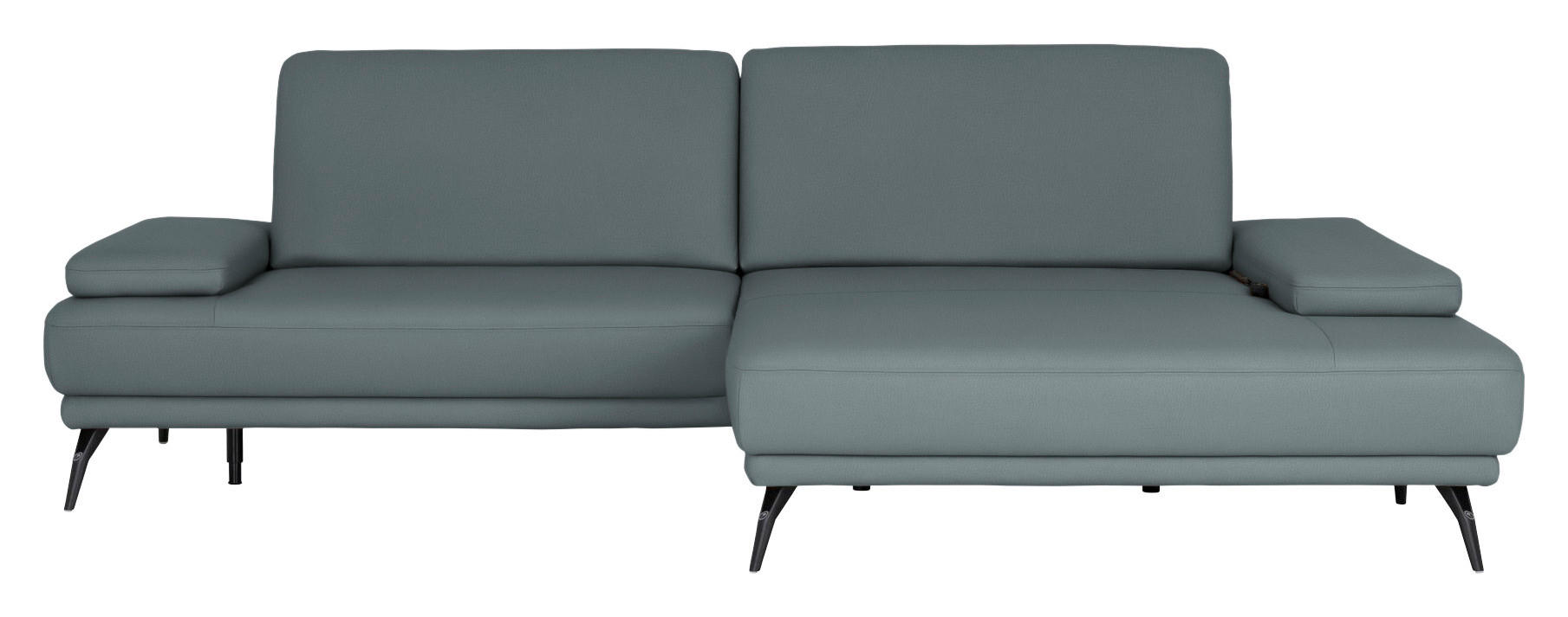 ECKSOFA Echtleder Grau  - Schwarz/Grau, Konventionell, Leder/Metall (301/180cm) - Joop!