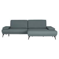 ECKSOFA Echtleder Grau  - Schwarz/Grau, Konventionell, Leder/Metall (301/180cm) - Joop!