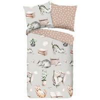 JUGENDBETTWÄSCHE 135/200 cm  - Beige/Grau, Design, Textil (135/200cm)