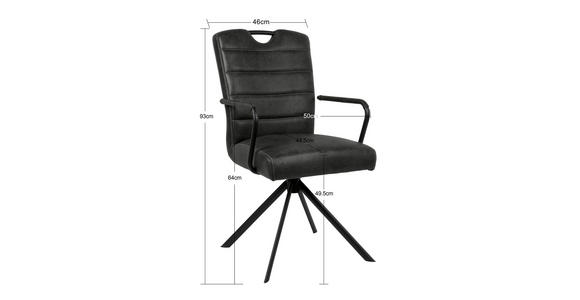 ARMLEHNSTUHL in Mikrofaser - Schwarz, Design, Textil/Metall (50/92,5/62cm) - Ambia Home