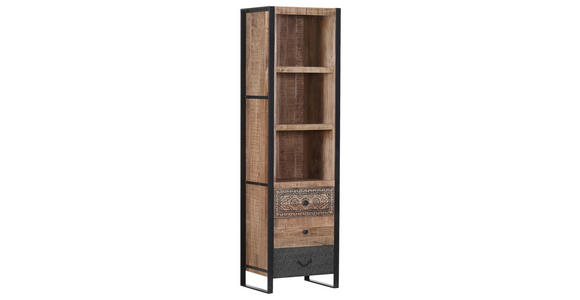 REGAL  55/190/43 cm Braun, Naturfarben, Schwarz  - Schwarz/Braun, Design, Holz/Holzwerkstoff (55/190/43cm) - Landscape