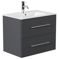 UMIVAL. ENOTA Z UMIVALNIKOM  - bela/barve grafita, Basics, kovina/leseni material (71cm) - MID.YOU
