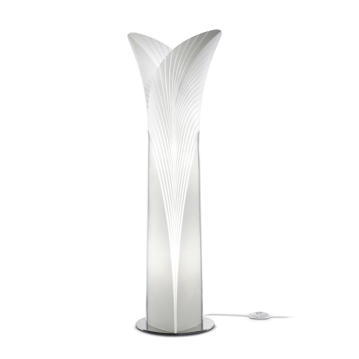 STEHLEUCHTE 37,5/40/153,5 cm    - Alufarben/Weiß, Design, Kunststoff/Metall (37,5/40/153,5cm) - Slamp