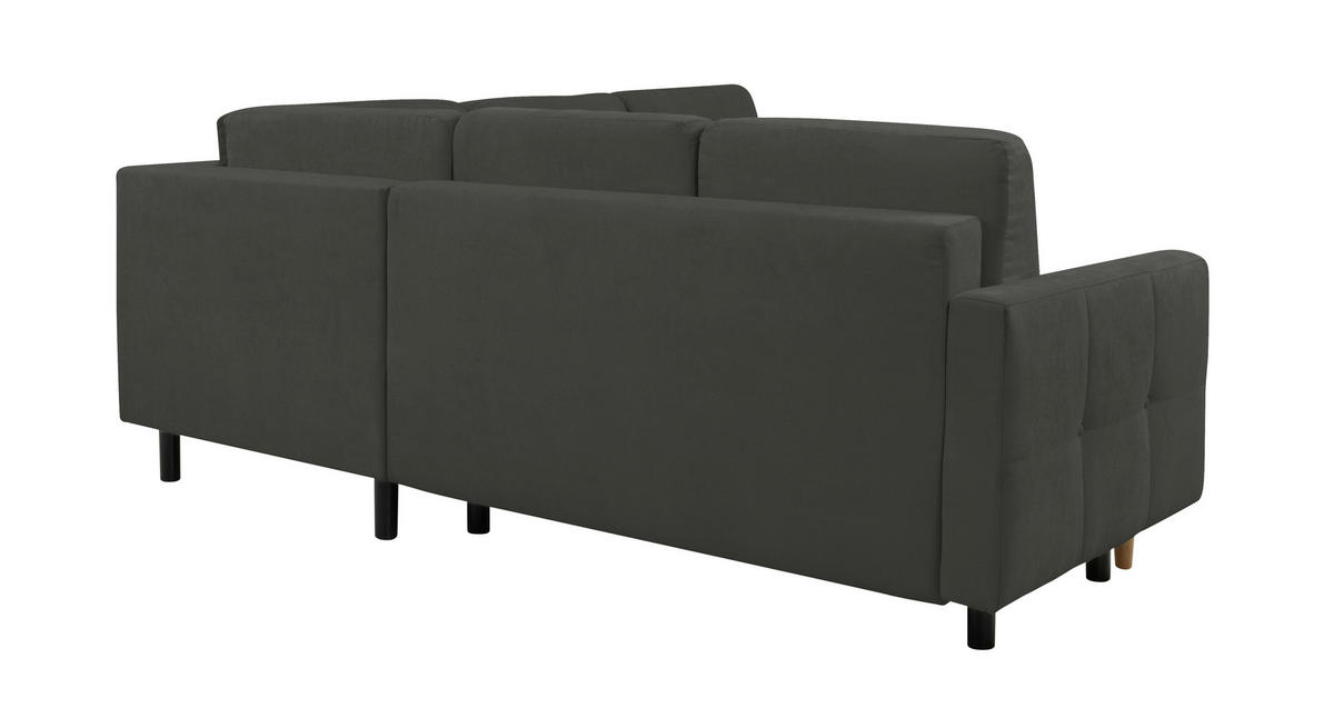 ECKSOFA Noret Schwarz  - Buchefarben/Schwarz, Design, Holz/Textil (242/242cm) - MID.YOU