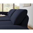 ECKSOFA  in Flachgewebe Blau Armteilverstellung, Relaxfunktion, Drehsitzfunktion  175-224/255-365 cm  - Blau/Schwarz, Design, Textil/Metall (175-224/255-365cm) - Dieter Knoll
