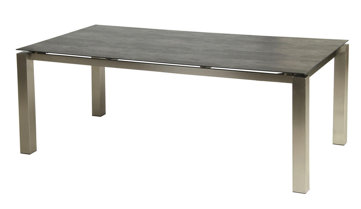 GARTENGARNITUR Edelstahl  - Edelstahlfarben/Grau, Basics, Keramik/Kunststoff (200/75/100cm) - Acamp