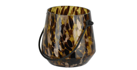 TEELICHTHALTER - Braun, Trend, Glas (11,00/11,00/10,50cm) - Ambia Home