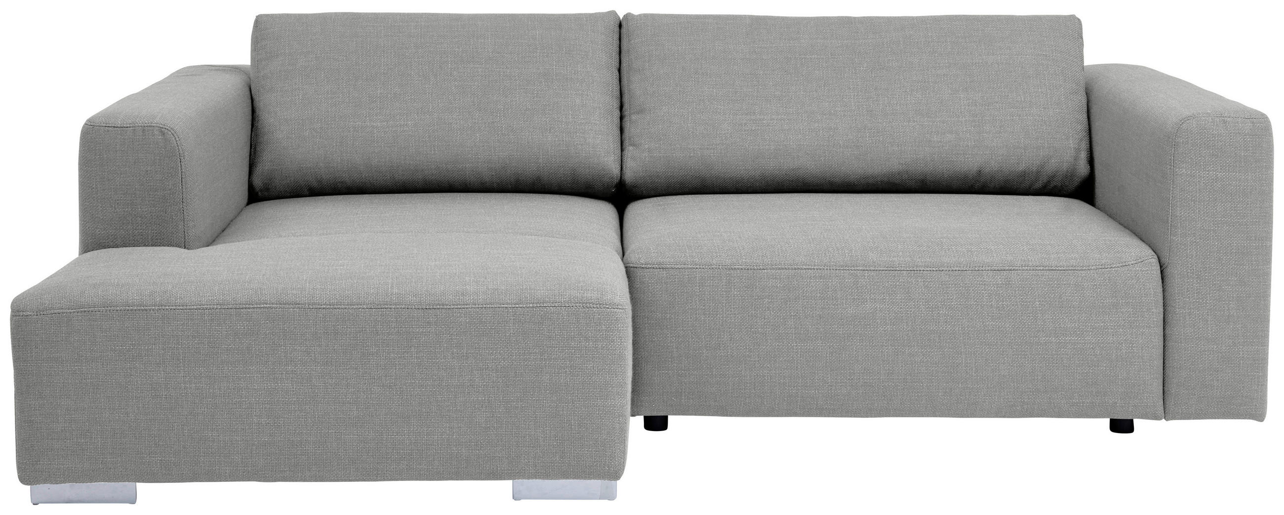 ECKSOFA inkl. Funktion Heaven Grau Flachgewebe  - Chromfarben/Grau, KONVENTIONELL, Textil/Metall (162/242cm) - Tom Tailor