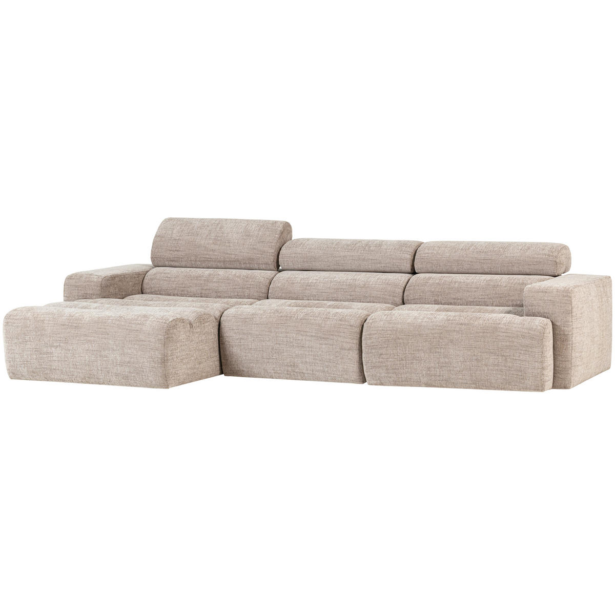 ECKSOFA Novi Naturfarben Webstoff  - Schwarz/Naturfarben, Design, Kunststoff/Textil (173/300cm) - Livetastic