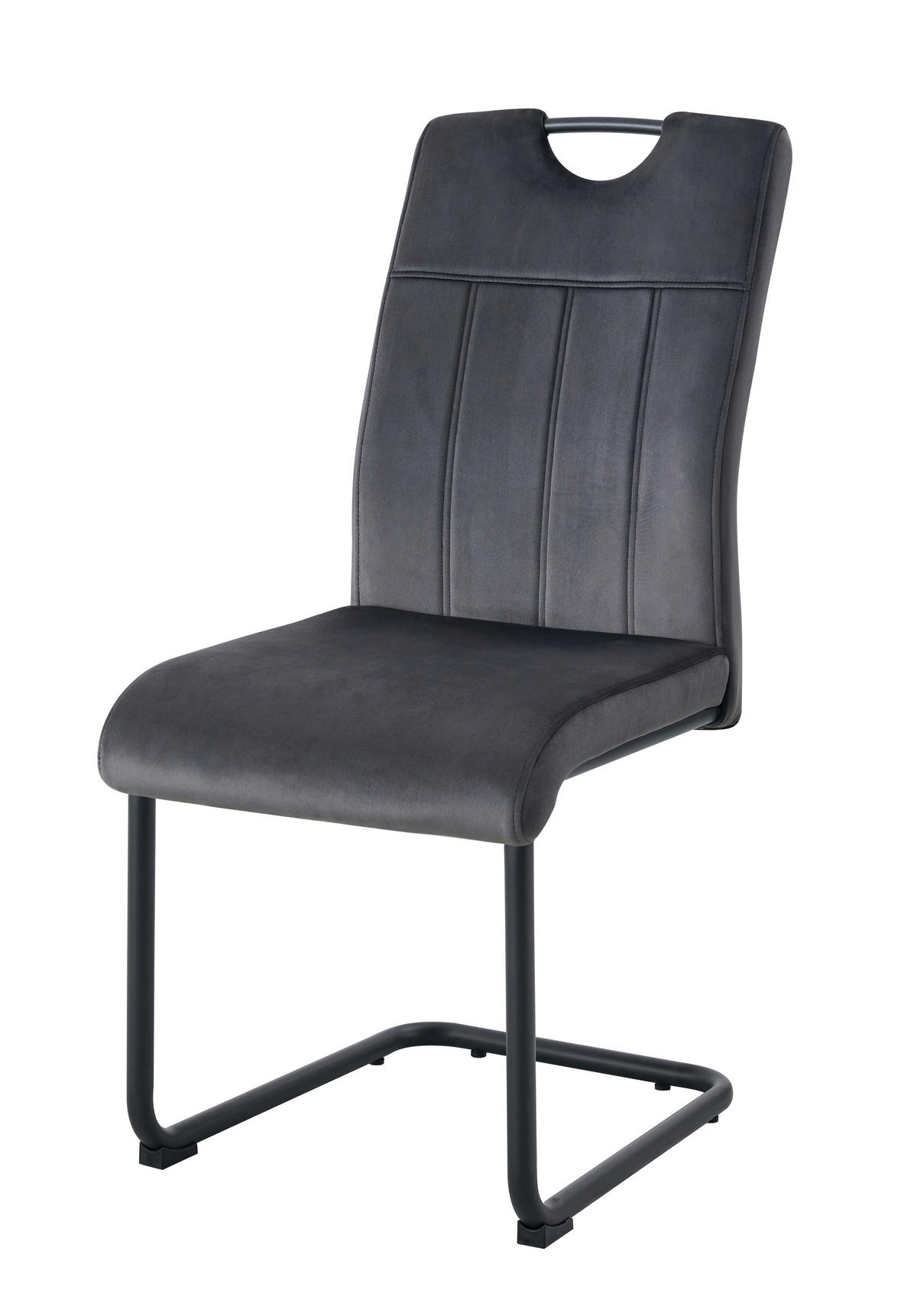 SCHWINGSTUHL-SET 2 Stück  in Webstoff  - Anthrazit/Schwarz, MODERN, Textil/Metall (43/98/61cm) - MID.YOU