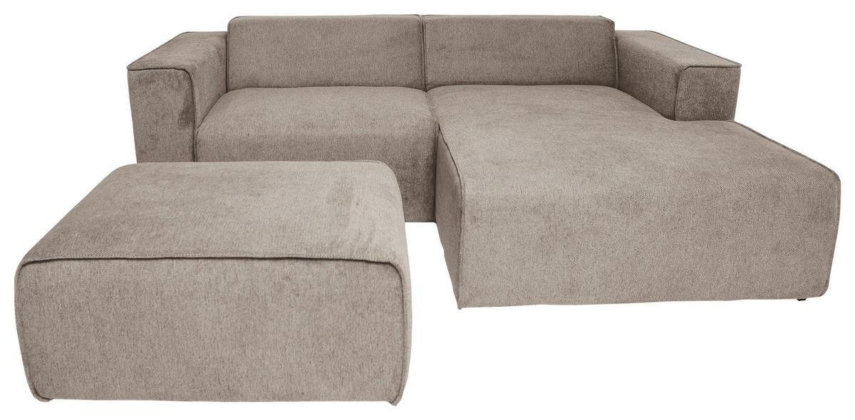 ECKSOFA Taupe Struktur  - Taupe/Graubraun, Design, Kunststoff/Textil (234/161cm) - P & B