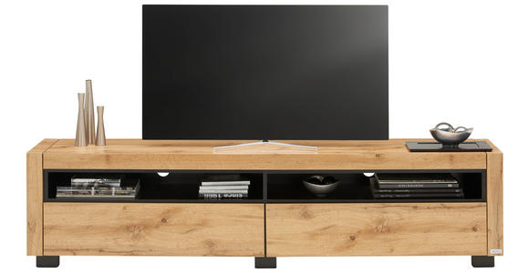 LOWBOARD  in 180/46/40 cm  - Eichefarben/Schwarz, Design, Holzwerkstoff (180/46/40cm) - Xora