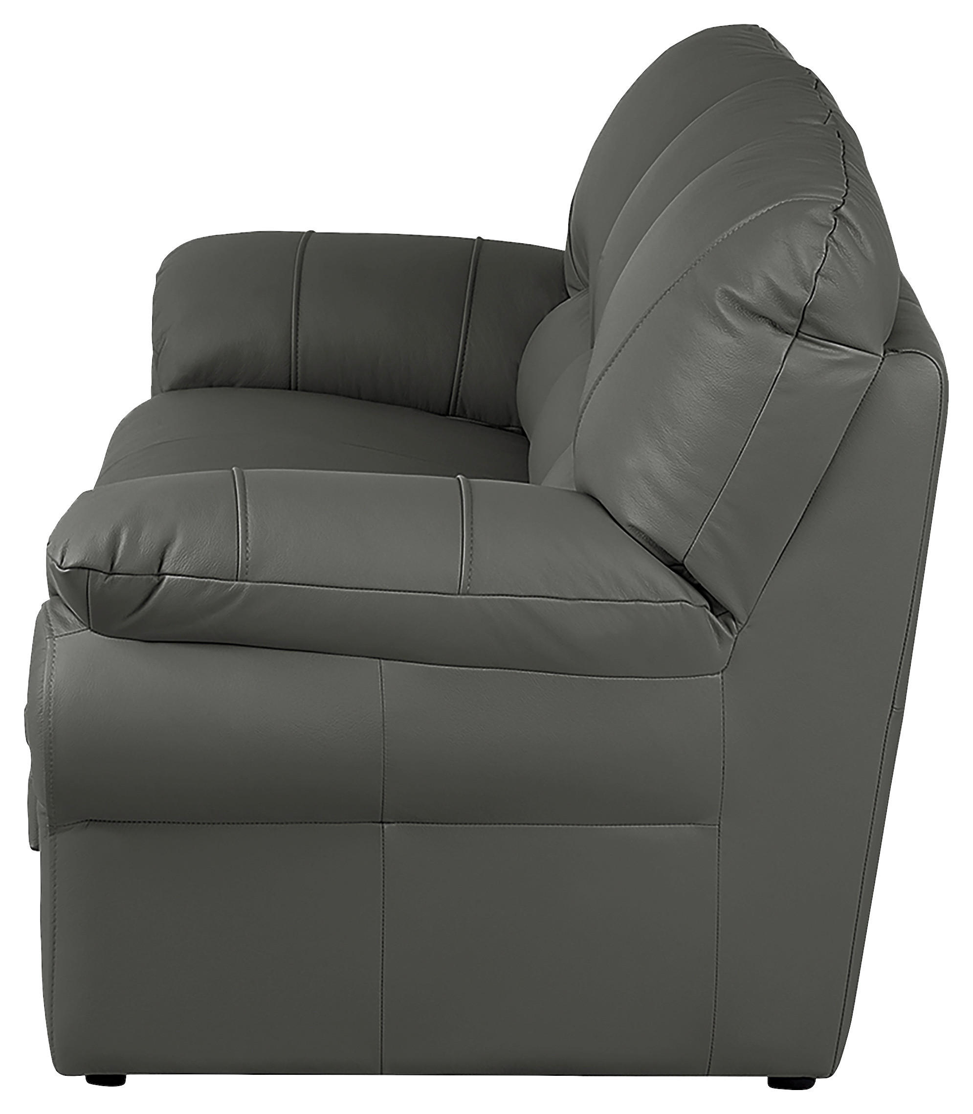3-SITZER-SOFA Echtleder Anthrazit  - Anthrazit/Schwarz, Design, Leder/Kunststoff (205/92/85cm) - Livetastic