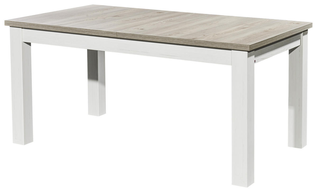 ESSTISCH Weiß, Eichefarben rechteckig  ausziehbar  - Eichefarben/Weiß, Design, Holzwerkstoff (160-240/90/76cm) - SetOne by Musterring