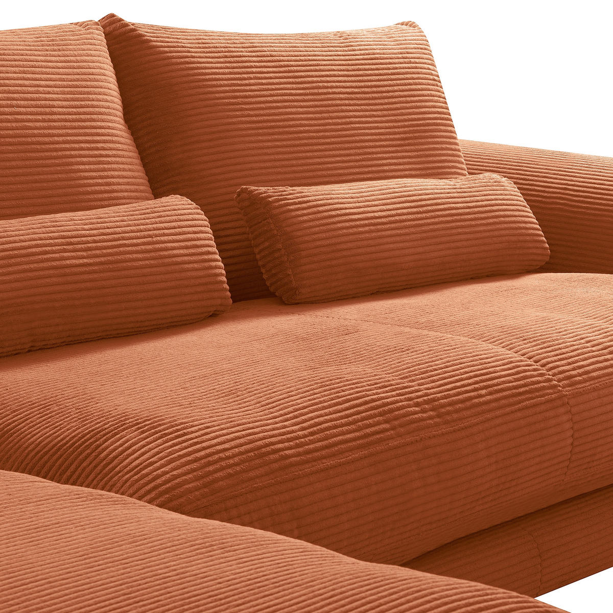 ECKSOFA Kupferfarben Cord Nierenkissen, Rückenkissen  - Schwarz/Kupferfarben, Design, Textil/Metall (172/313cm) - P & B
