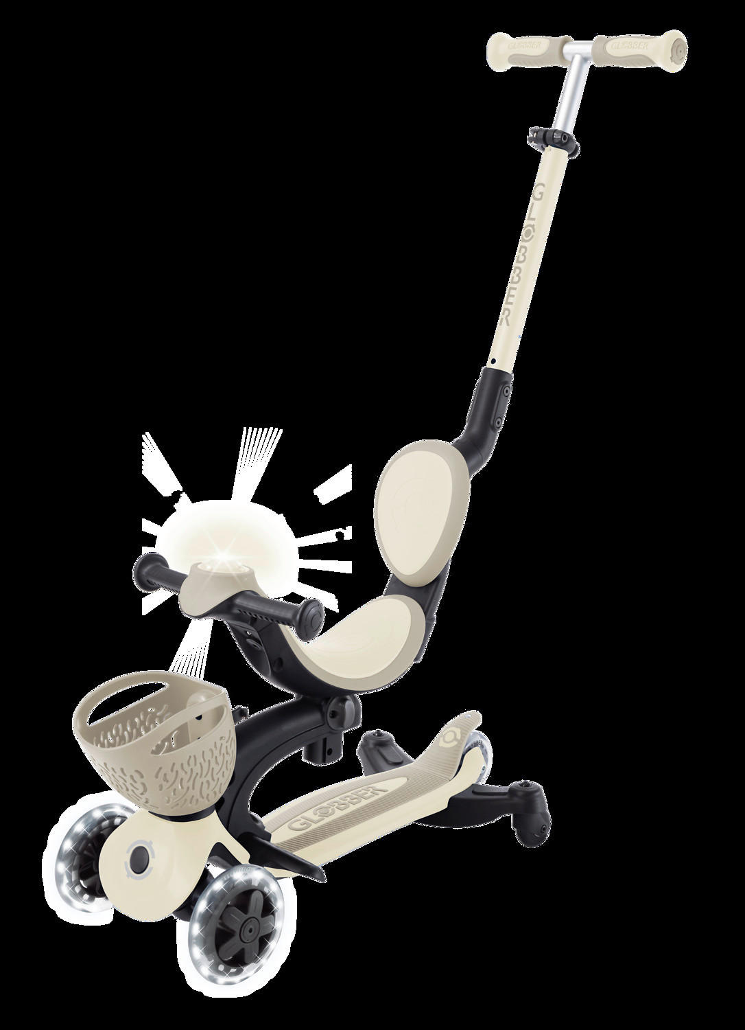 DREIRAD GO-UP BABY 360 LIGHTS  - Taupe, Basics, Kunststoff (75/29,5/102,5cm) - GLOBBER