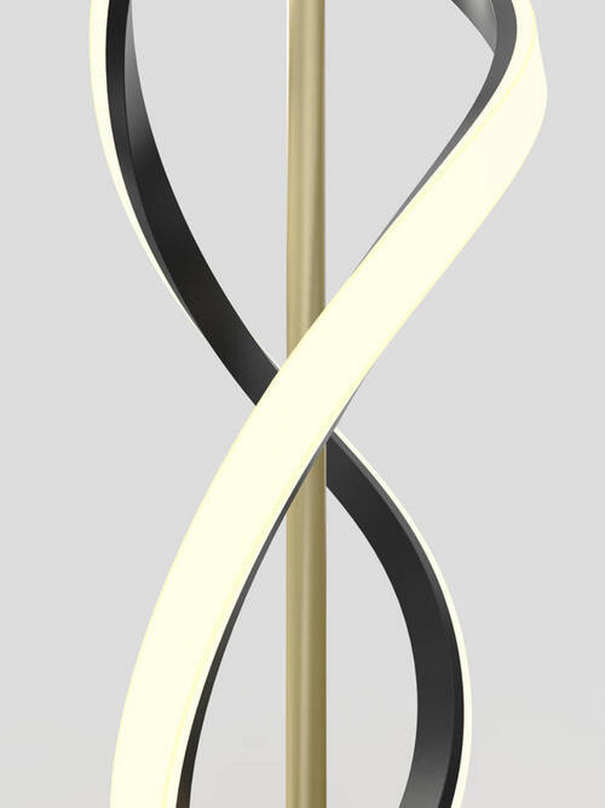 STOJACIA LED LAMPA, 25/140 cm  - čierna/zlatá, Design, kov/plast (25/140cm) - Wofi