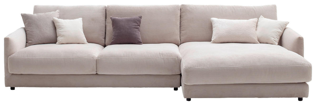 ECKSOFA  in Cord Beige  322/170 cm  - Beige/Schwarz, Design, Kunststoff/Textil (322/170cm) - Schöner Wohnen