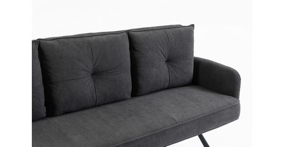 SITZBANK 180/93/67 cm Cord Anthrazit Metall  - Anthrazit/Schwarz, Design, Textil/Metall (180/93/67cm) - Novel