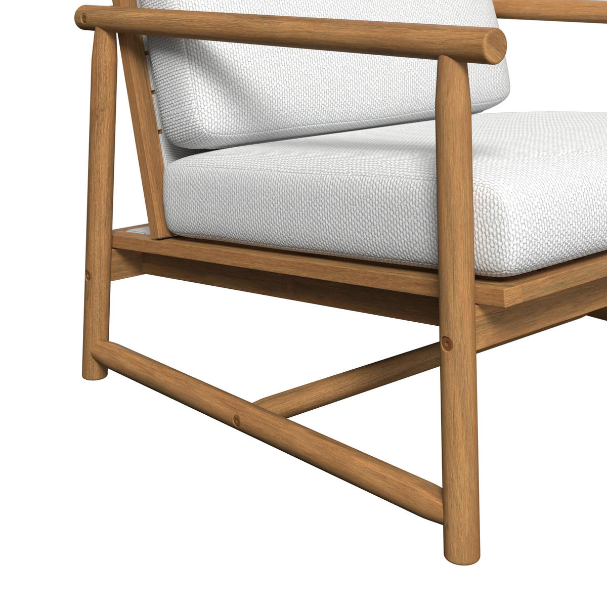 GARTENSET 4-teilig Webstoff Akaziemassiv 4-teilig  - Beige/Akaziefarben, Design, Holz/Textil (81/71/84cm) - Ambia Garden