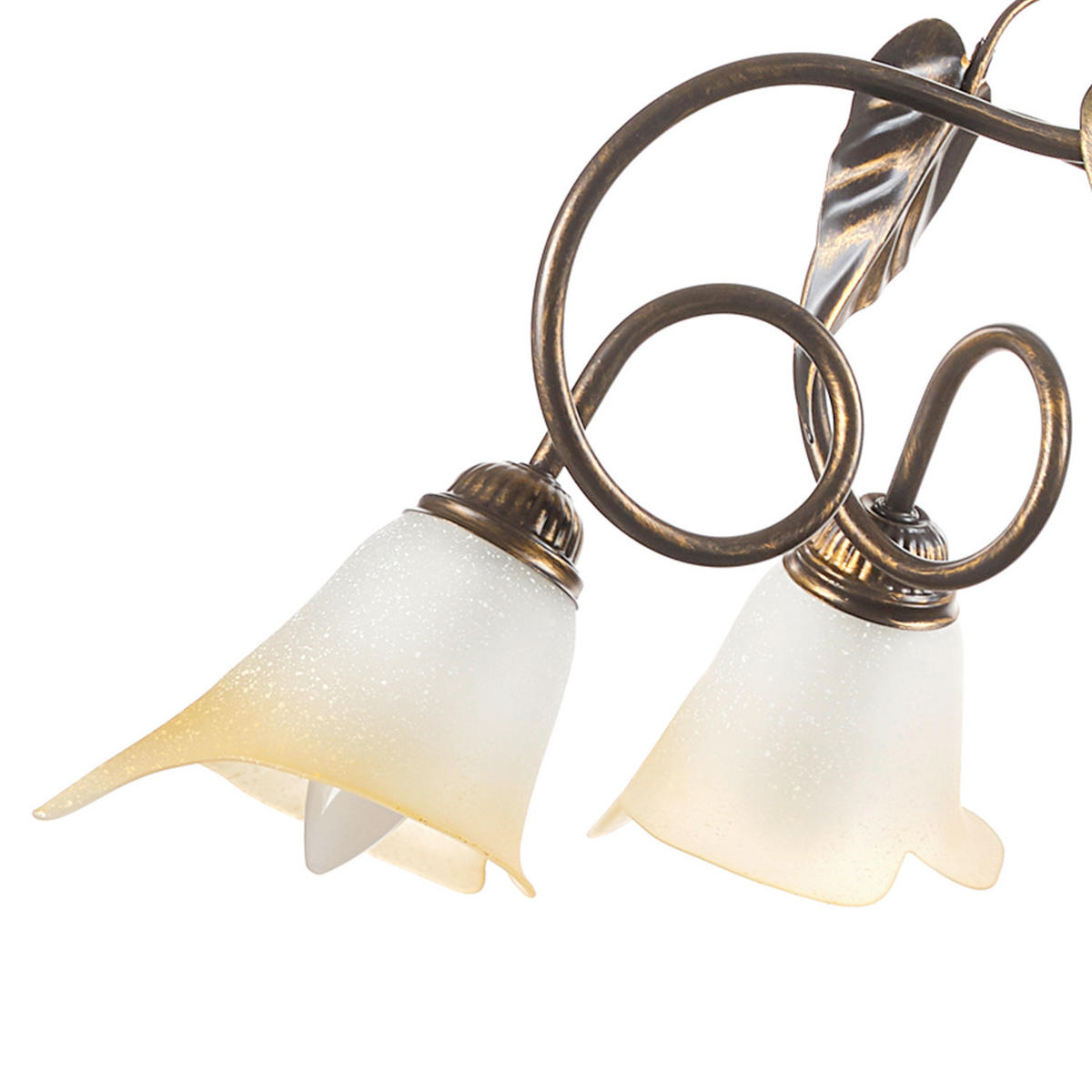 KRONLEUCHTER 90/130 cm  - Bronzefarben/Olivgrün, KONVENTIONELL, Glas/Metall (90/130cm)