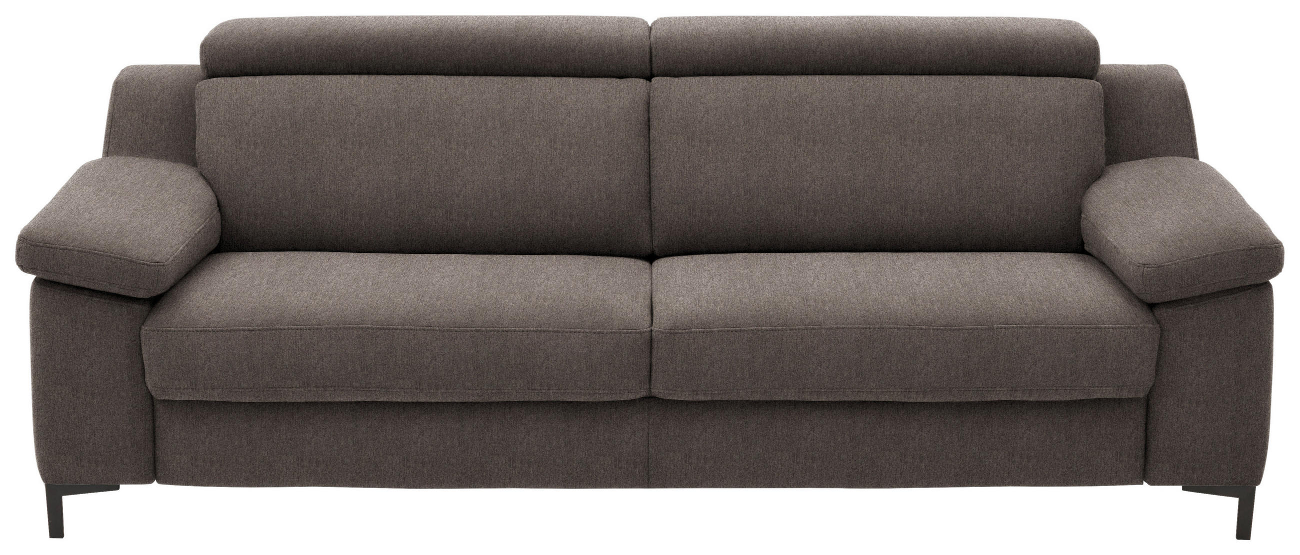 3-SITZER-SOFA in Chenille Graubraun  - Graubraun/Schwarz, Design, Textil/Metall (230/104/104cm) - Valdera