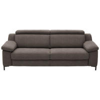3-SITZER-SOFA in Chenille Graubraun  - Graubraun/Schwarz, Design, Textil/Metall (230/104/104cm) - Valdera
