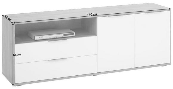 LOWBOARD 180/64/42 cm - Edelstahlfarben/Eichefarben, Design, Holzwerkstoff/Kunststoff (180/64/42cm) - Hom`in