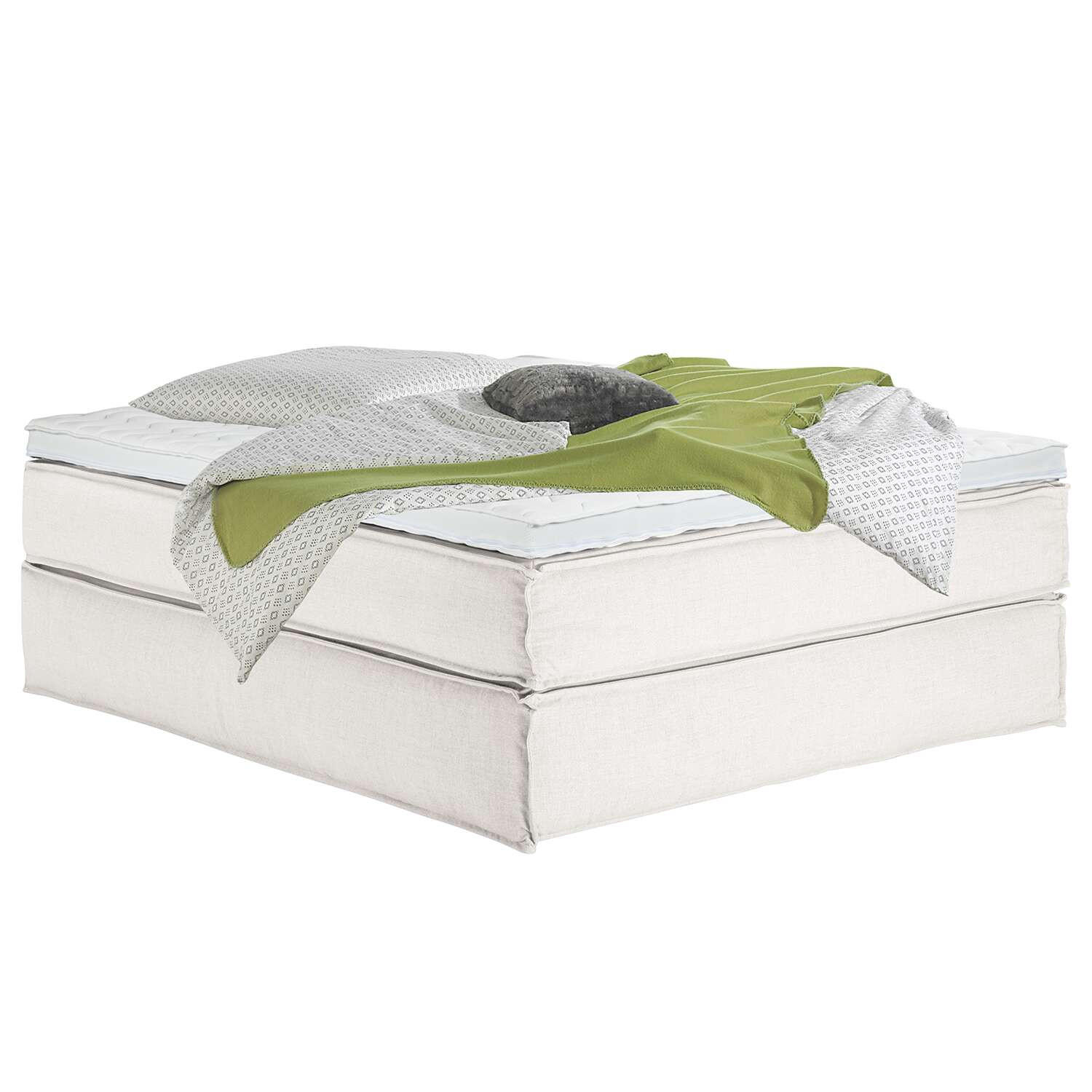 BOXSPRINGBETT 160/220 cm  in Creme  - Creme/Schwarz, Design, Textil (160/220cm) - home24
