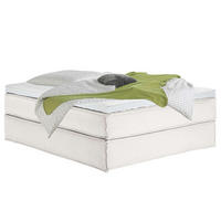 BOXSPRINGBETT 160/200 cm  in Creme  - Creme/Schwarz, Design, Textil (160/200cm) - home24